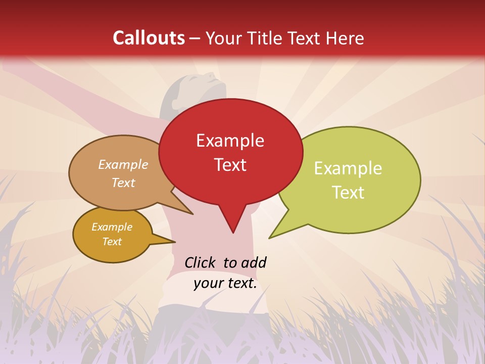 Woman Reaches To The Sky (Also Available In Vector) PowerPoint Template