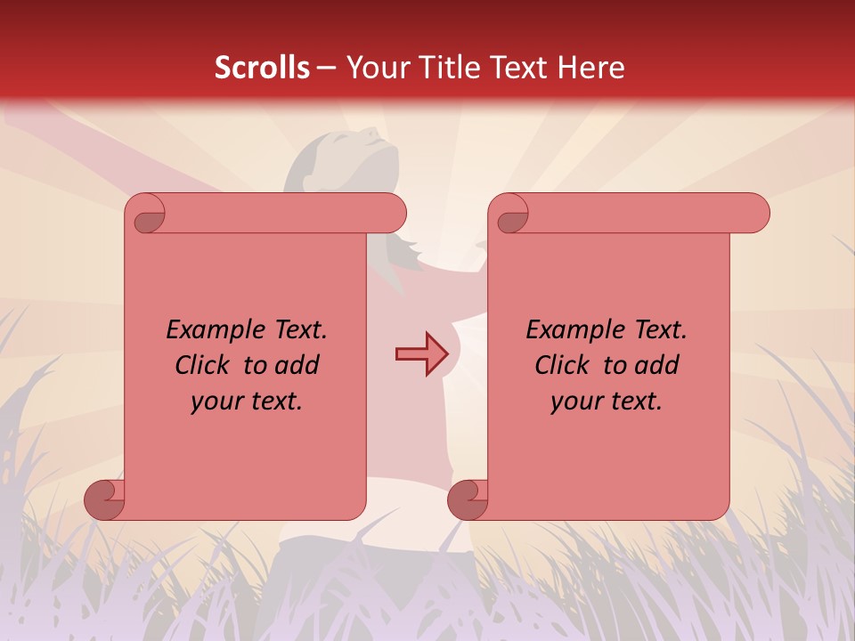 Woman Reaches To The Sky (Also Available In Vector) PowerPoint Template