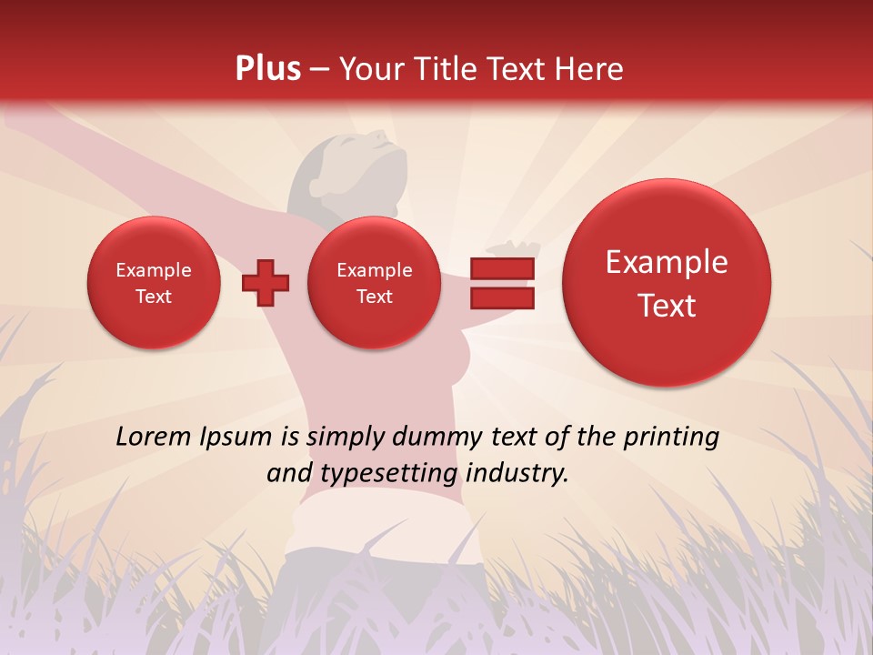 Woman Reaches To The Sky (Also Available In Vector) PowerPoint Template