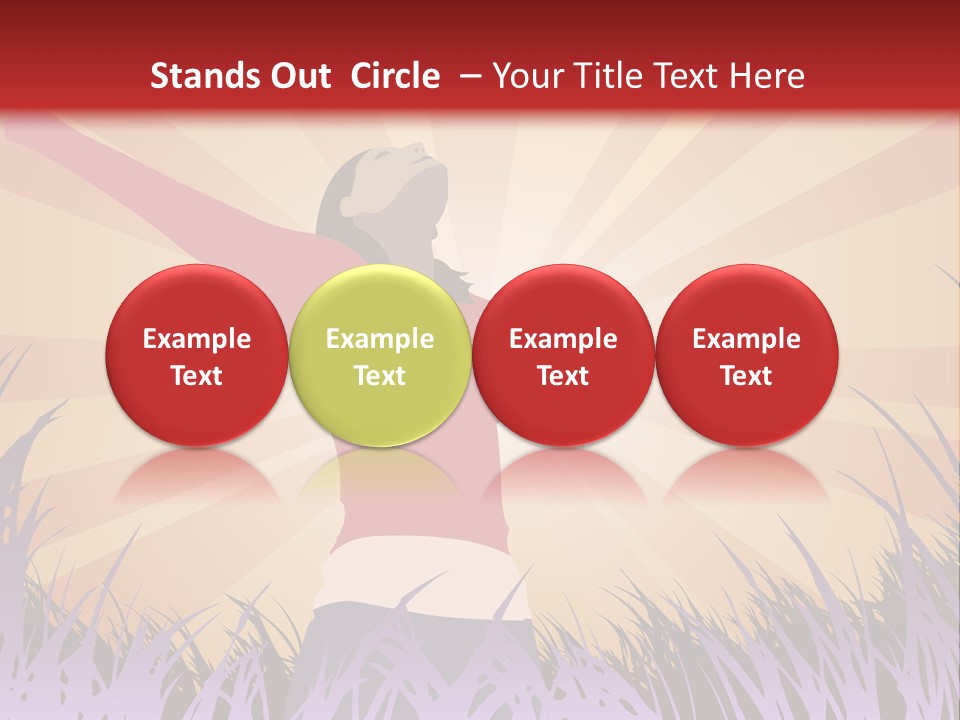 Woman Reaches To The Sky (Also Available In Vector) PowerPoint Template