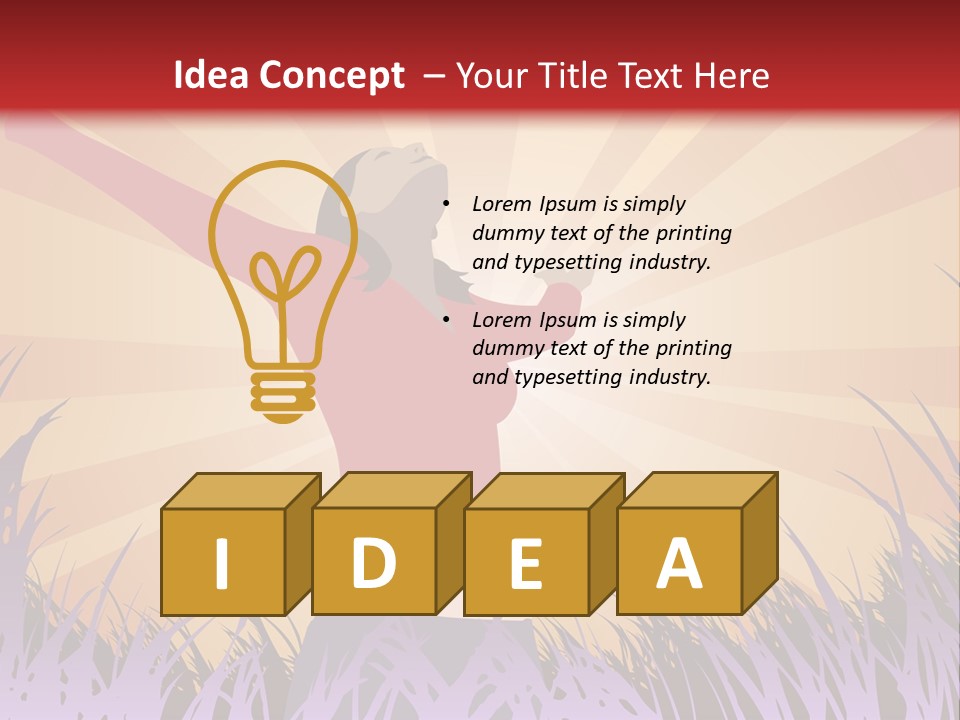 Woman Reaches To The Sky (Also Available In Vector) PowerPoint Template