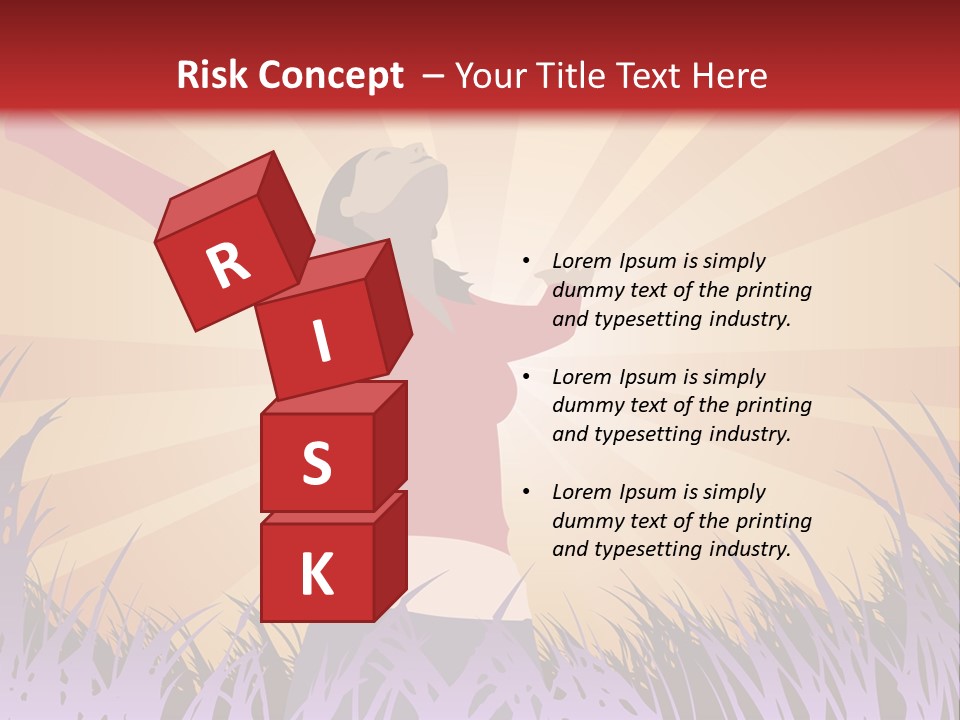 Woman Reaches To The Sky (Also Available In Vector) PowerPoint Template