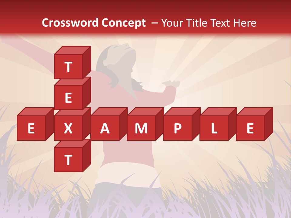 Woman Reaches To The Sky (Also Available In Vector) PowerPoint Template