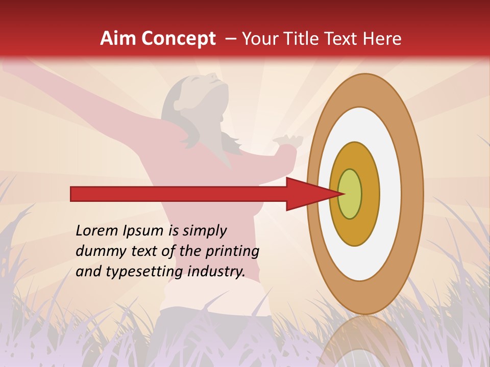 Woman Reaches To The Sky (Also Available In Vector) PowerPoint Template