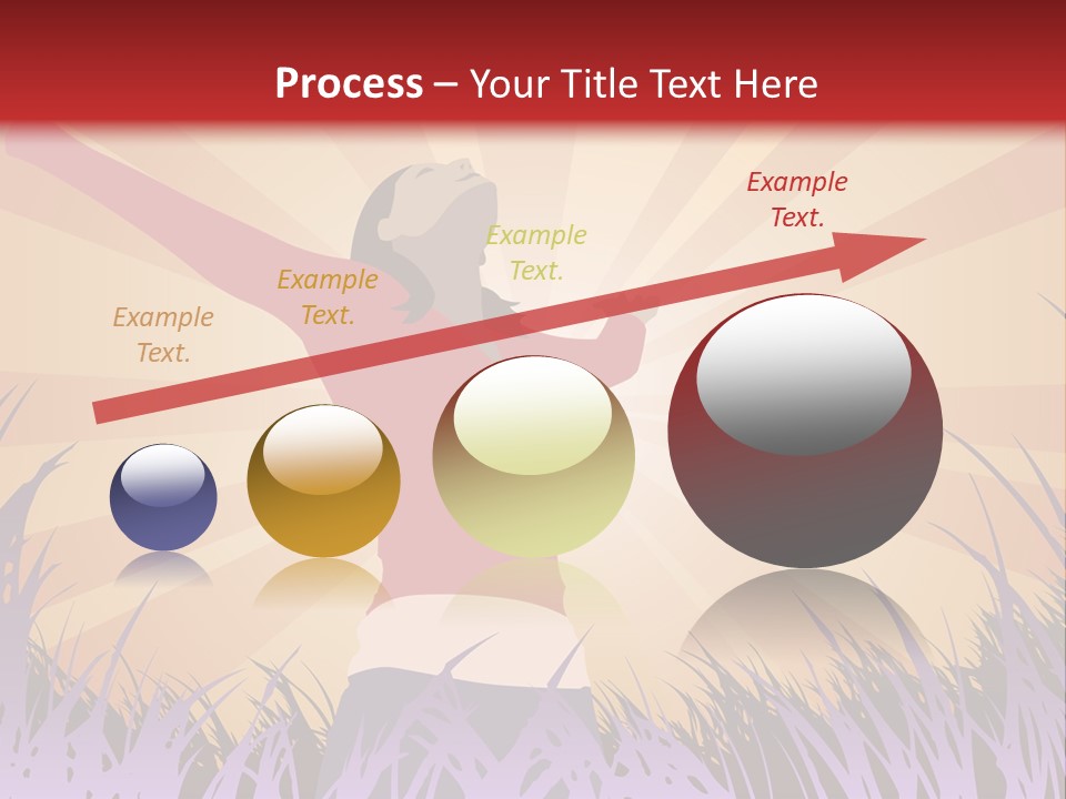 Woman Reaches To The Sky (Also Available In Vector) PowerPoint Template