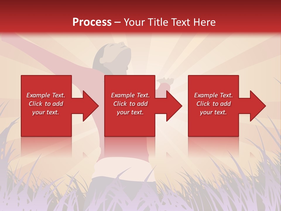 Woman Reaches To The Sky (Also Available In Vector) PowerPoint Template