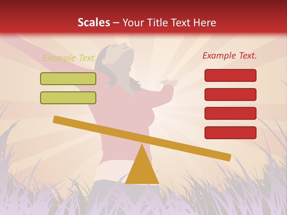 Woman Reaches To The Sky (Also Available In Vector) PowerPoint Template