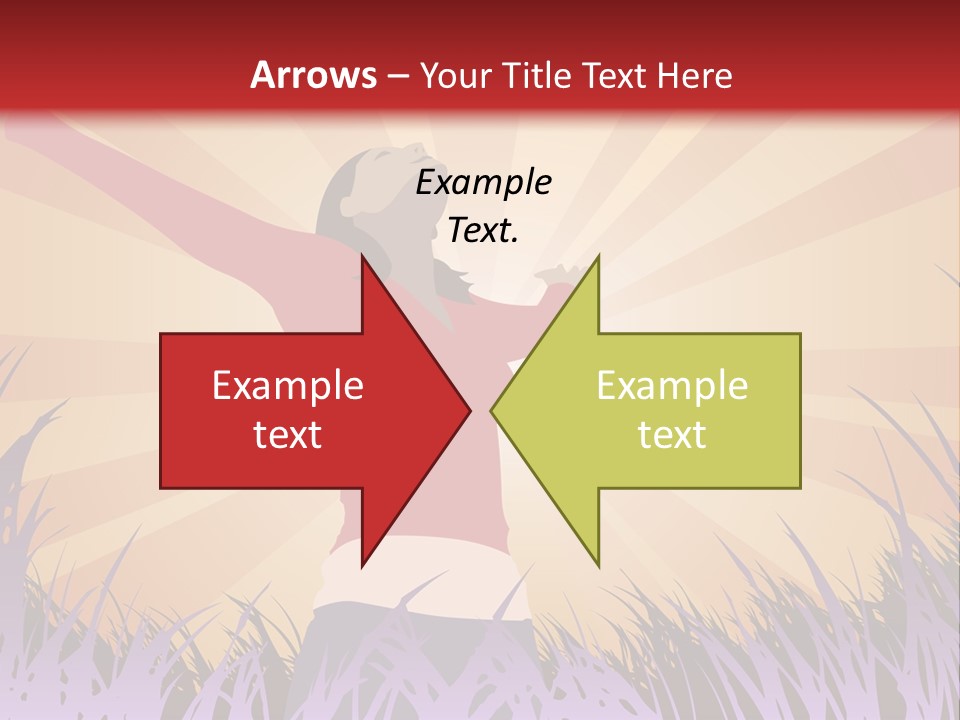 Woman Reaches To The Sky (Also Available In Vector) PowerPoint Template