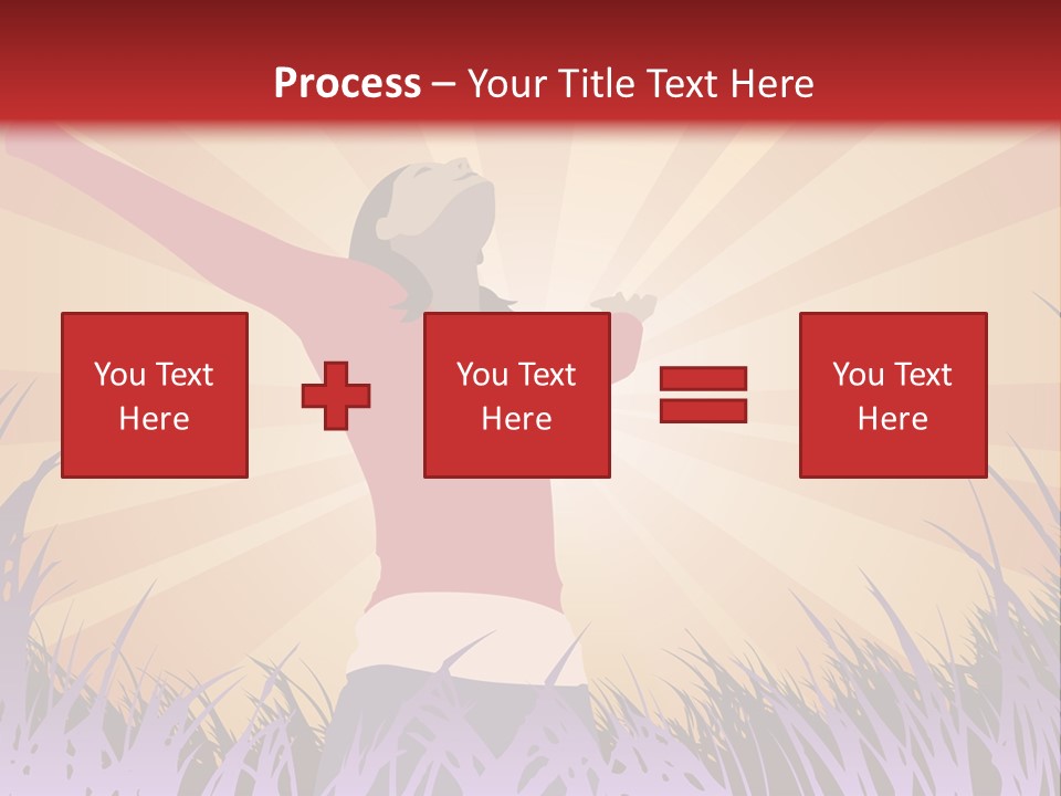 Woman Reaches To The Sky (Also Available In Vector) PowerPoint Template