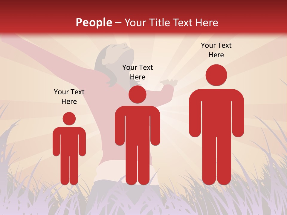 Woman Reaches To The Sky (Also Available In Vector) PowerPoint Template