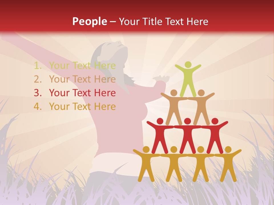 Woman Reaches To The Sky (Also Available In Vector) PowerPoint Template