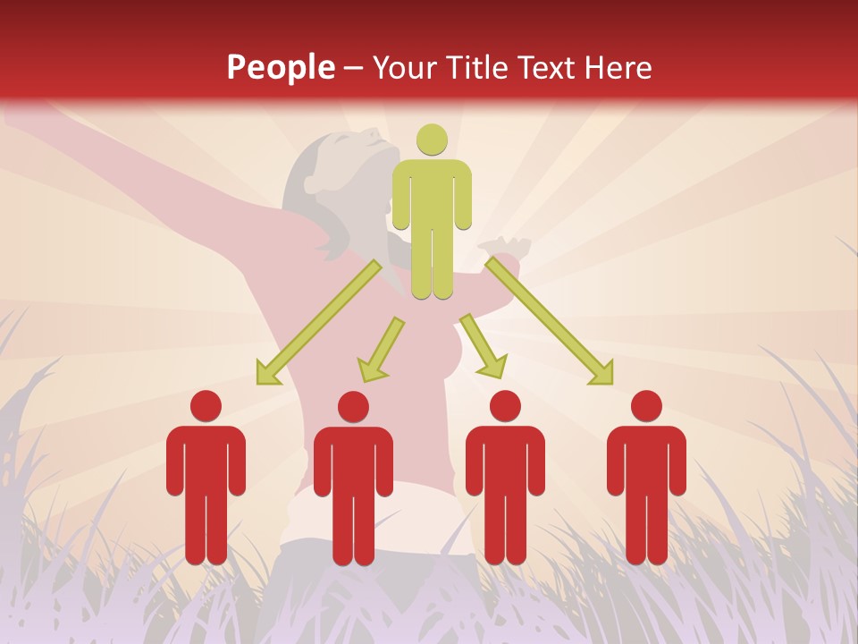 Woman Reaches To The Sky (Also Available In Vector) PowerPoint Template