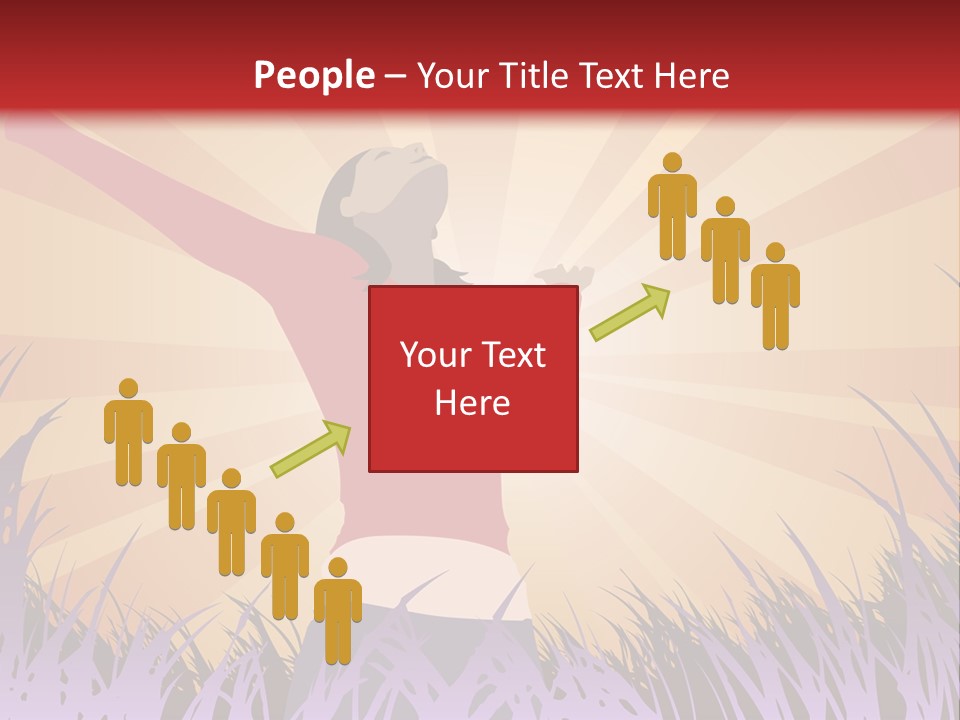 Woman Reaches To The Sky (Also Available In Vector) PowerPoint Template