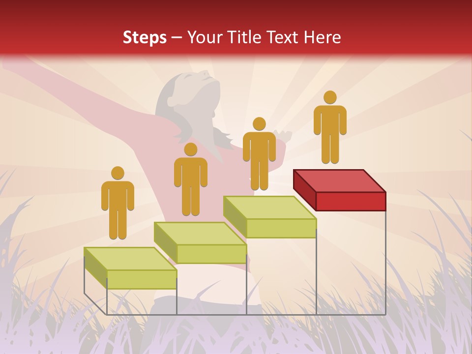 Woman Reaches To The Sky (Also Available In Vector) PowerPoint Template