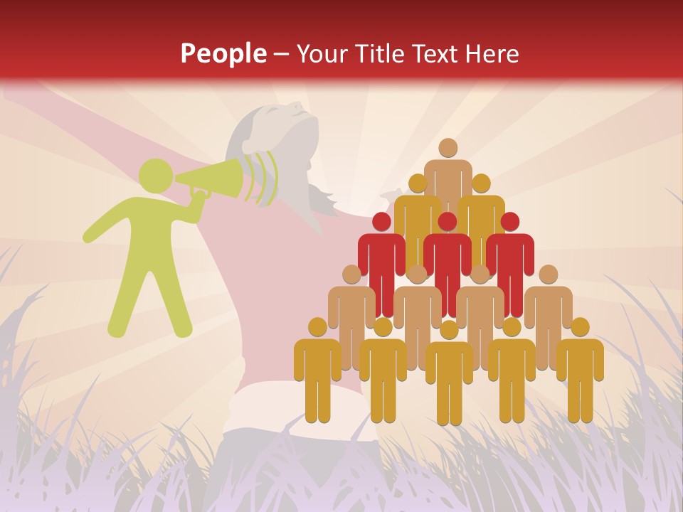 Woman Reaches To The Sky (Also Available In Vector) PowerPoint Template