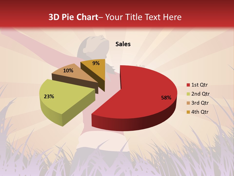 Woman Reaches To The Sky (Also Available In Vector) PowerPoint Template