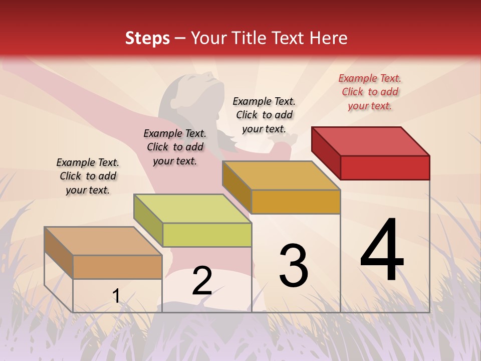 Woman Reaches To The Sky (Also Available In Vector) PowerPoint Template