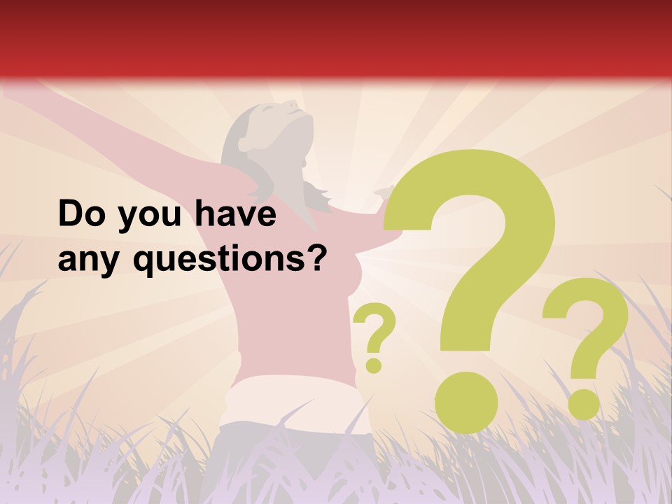 Woman Reaches To The Sky (Also Available In Vector) PowerPoint Template