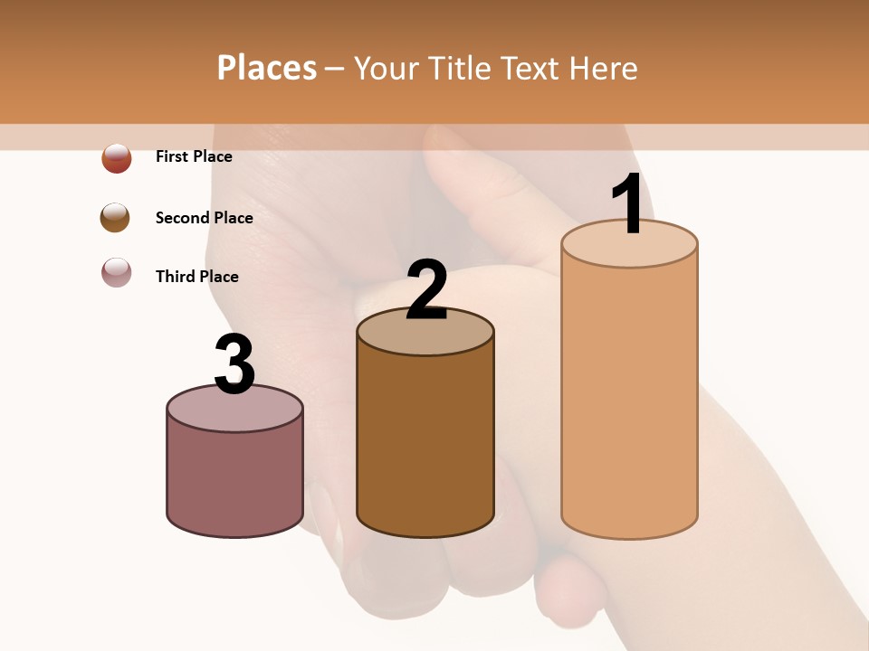 Young Child Hand Holding  Hand. PowerPoint Template