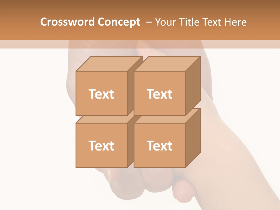 Young Child Hand Holding  Hand. PowerPoint Template