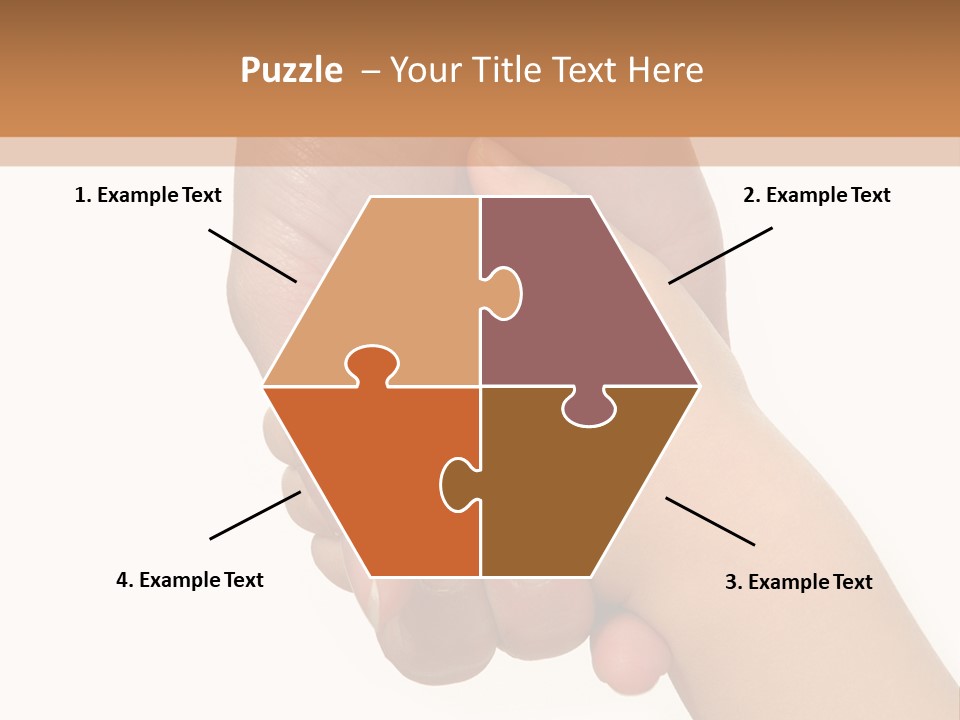 Young Child Hand Holding  Hand. PowerPoint Template