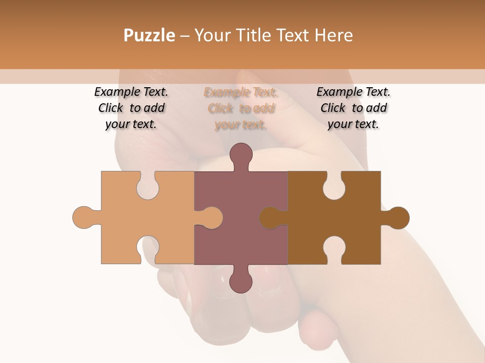 Young Child Hand Holding  Hand. PowerPoint Template