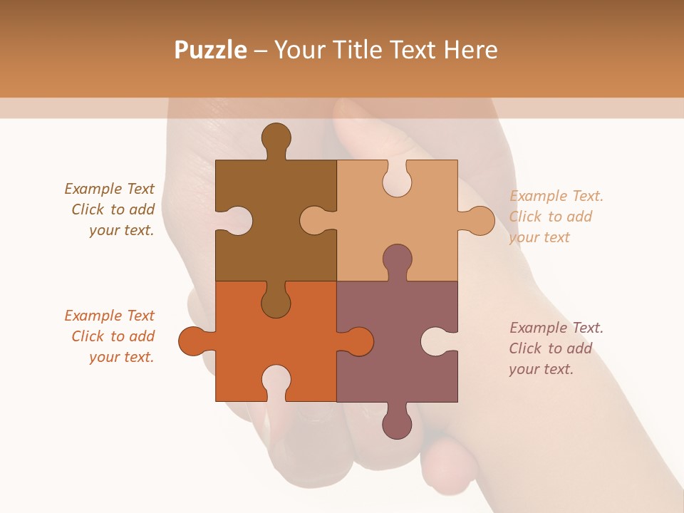 Young Child Hand Holding  Hand. PowerPoint Template