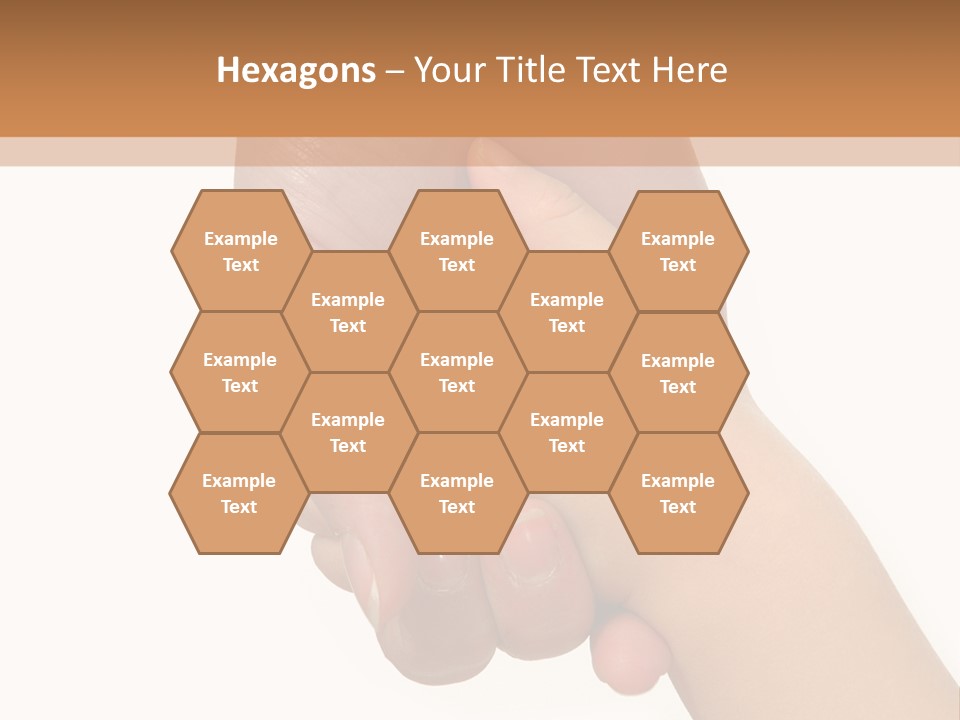 Young Child Hand Holding  Hand. PowerPoint Template