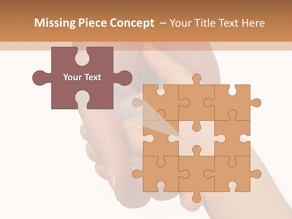 Young Child Hand Holding  Hand. PowerPoint Template