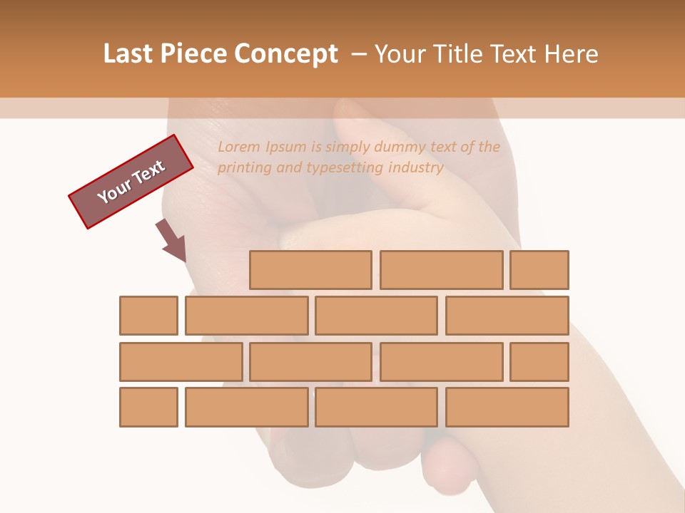 Young Child Hand Holding  Hand. PowerPoint Template