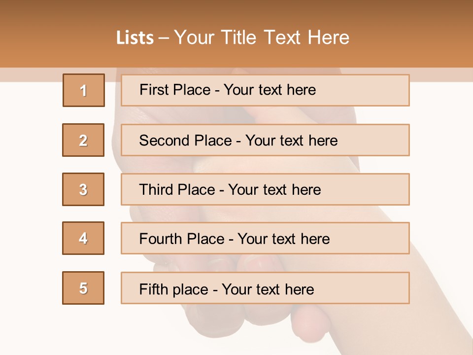 Young Child Hand Holding  Hand. PowerPoint Template