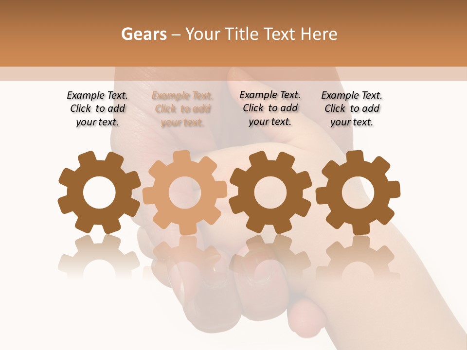 Young Child Hand Holding  Hand. PowerPoint Template