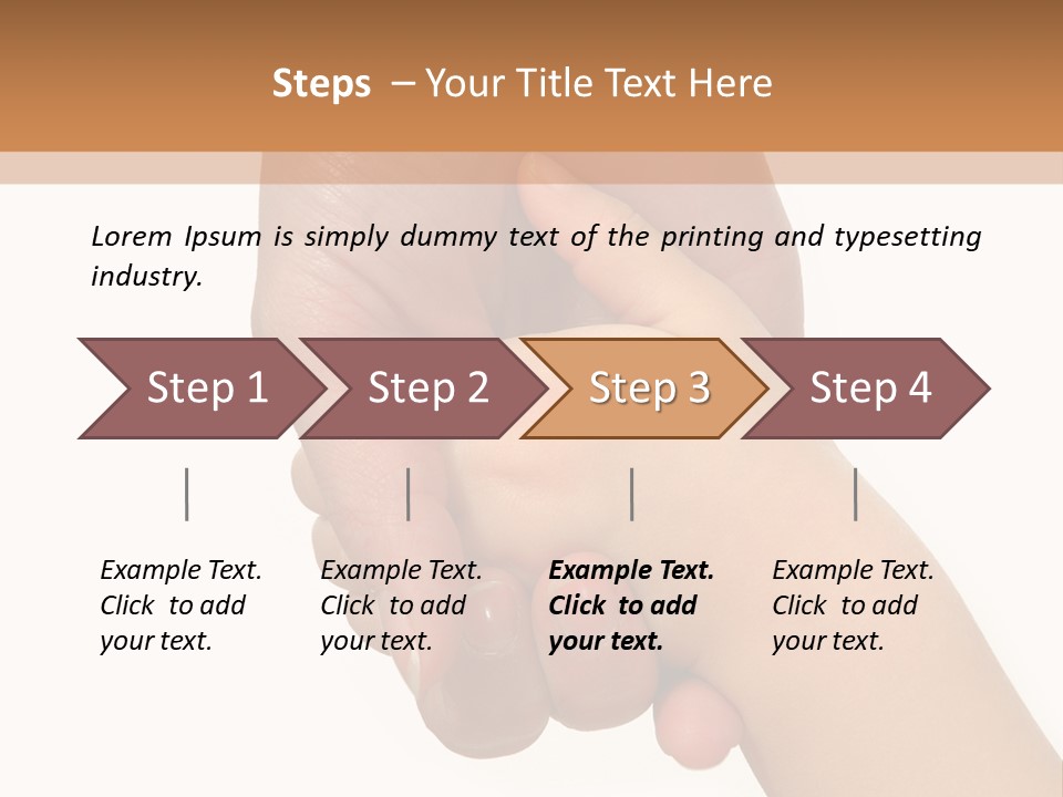 Young Child Hand Holding  Hand. PowerPoint Template
