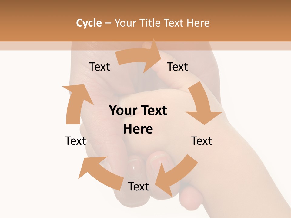 Young Child Hand Holding  Hand. PowerPoint Template