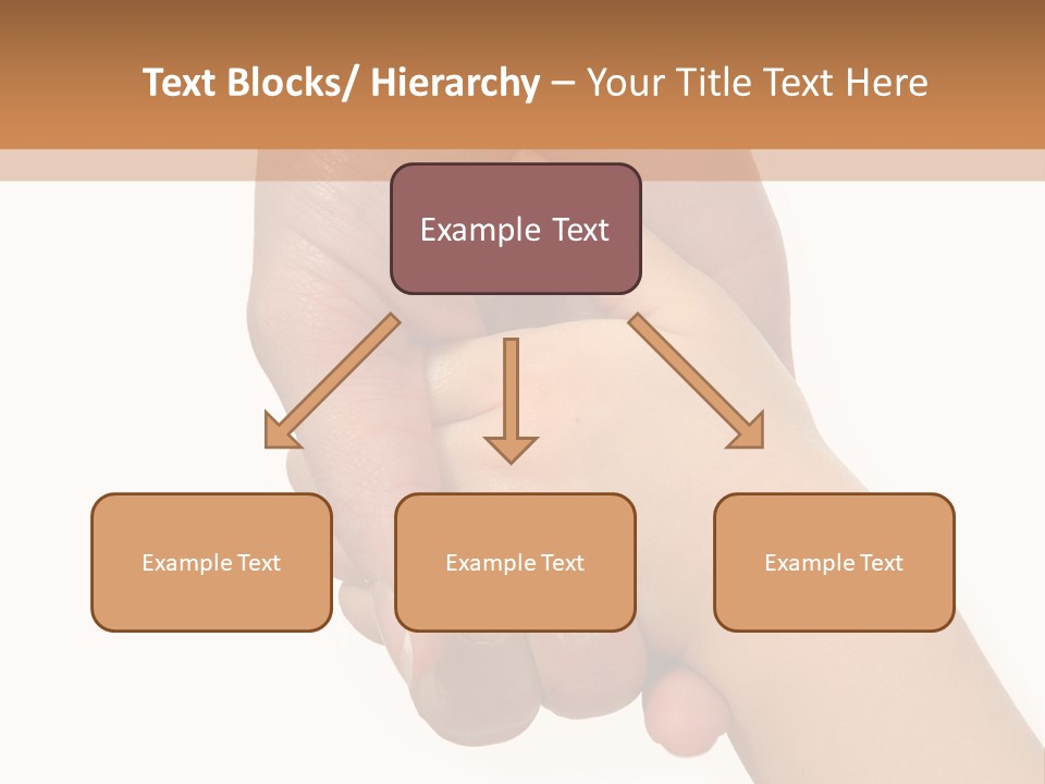 Young Child Hand Holding  Hand. PowerPoint Template