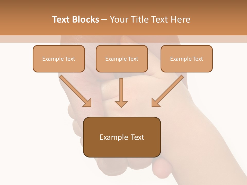 Young Child Hand Holding  Hand. PowerPoint Template
