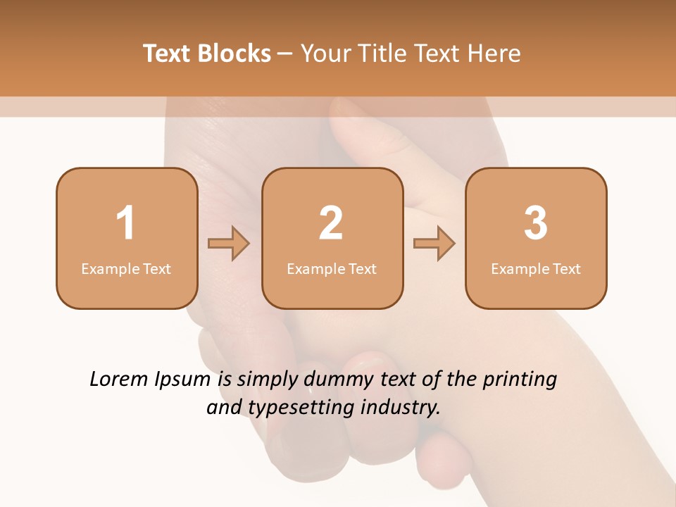 Young Child Hand Holding  Hand. PowerPoint Template