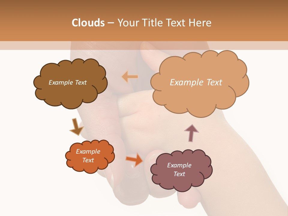 Young Child Hand Holding  Hand. PowerPoint Template
