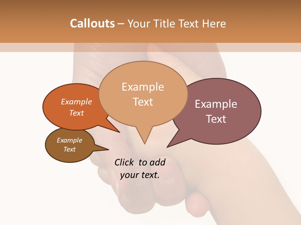 Young Child Hand Holding  Hand. PowerPoint Template