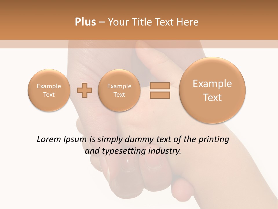 Young Child Hand Holding  Hand. PowerPoint Template
