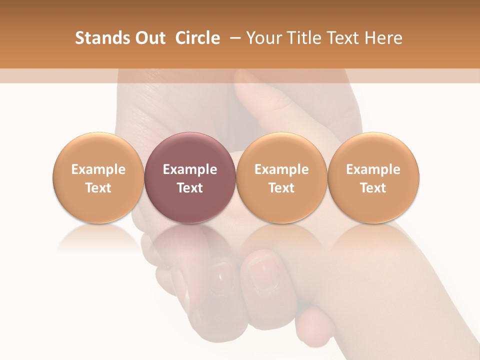 Young Child Hand Holding  Hand. PowerPoint Template