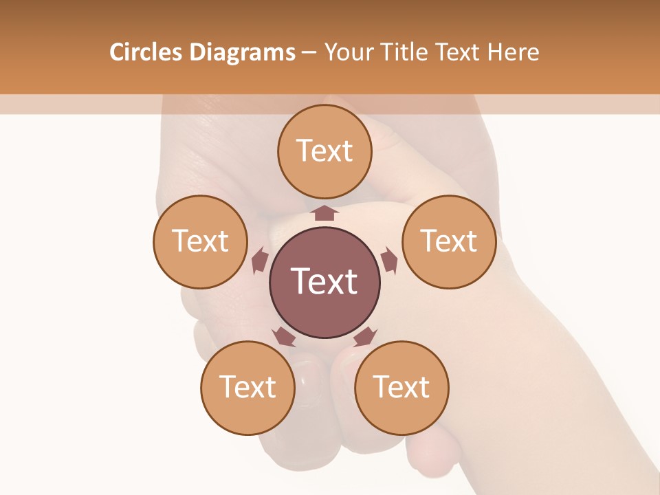 Young Child Hand Holding  Hand. PowerPoint Template