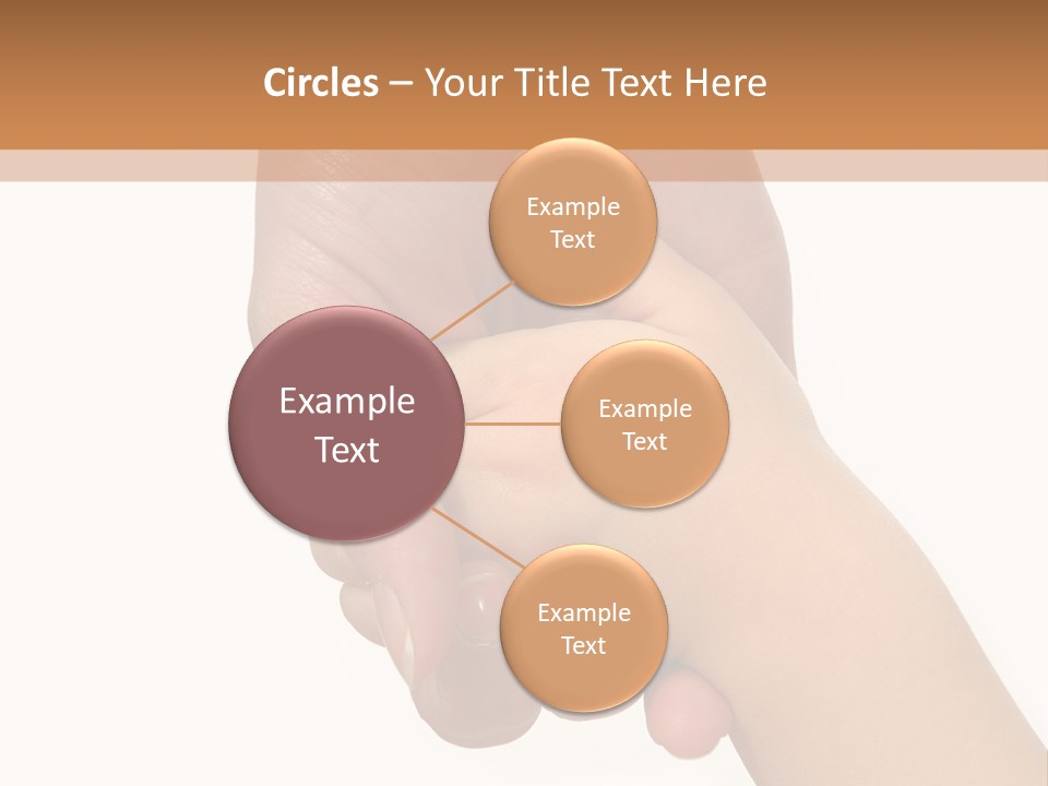 Young Child Hand Holding  Hand. PowerPoint Template