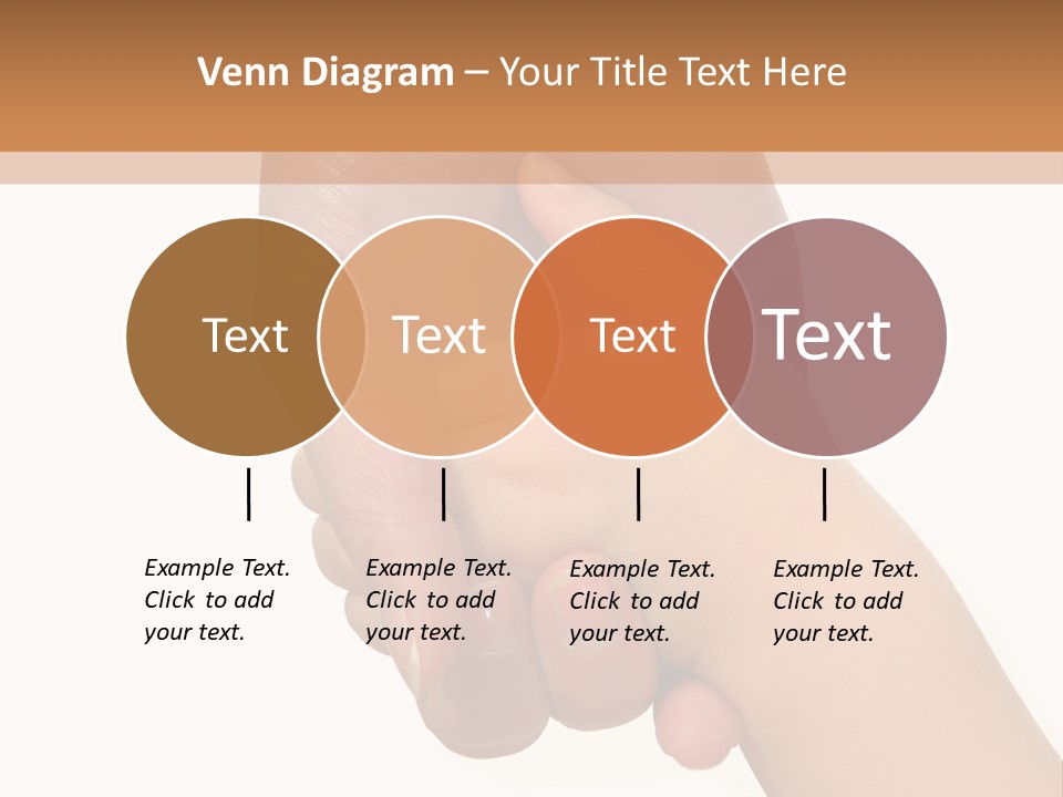 Young Child Hand Holding  Hand. PowerPoint Template