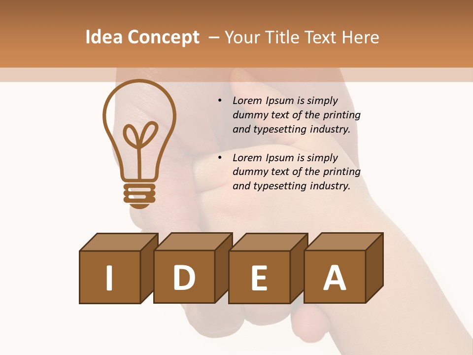 Young Child Hand Holding  Hand. PowerPoint Template