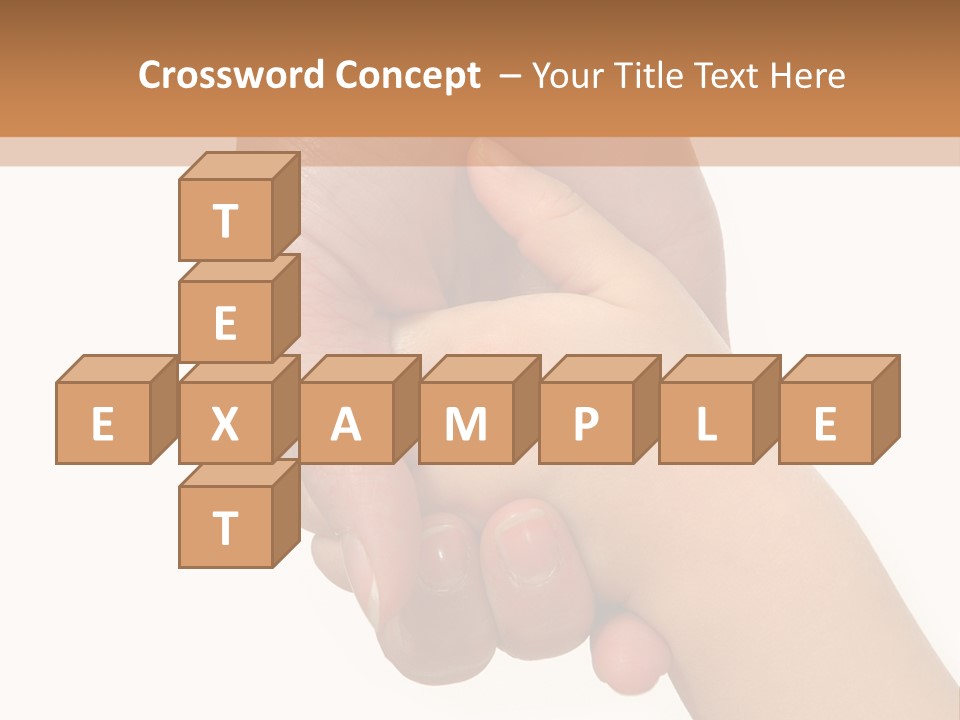 Young Child Hand Holding  Hand. PowerPoint Template