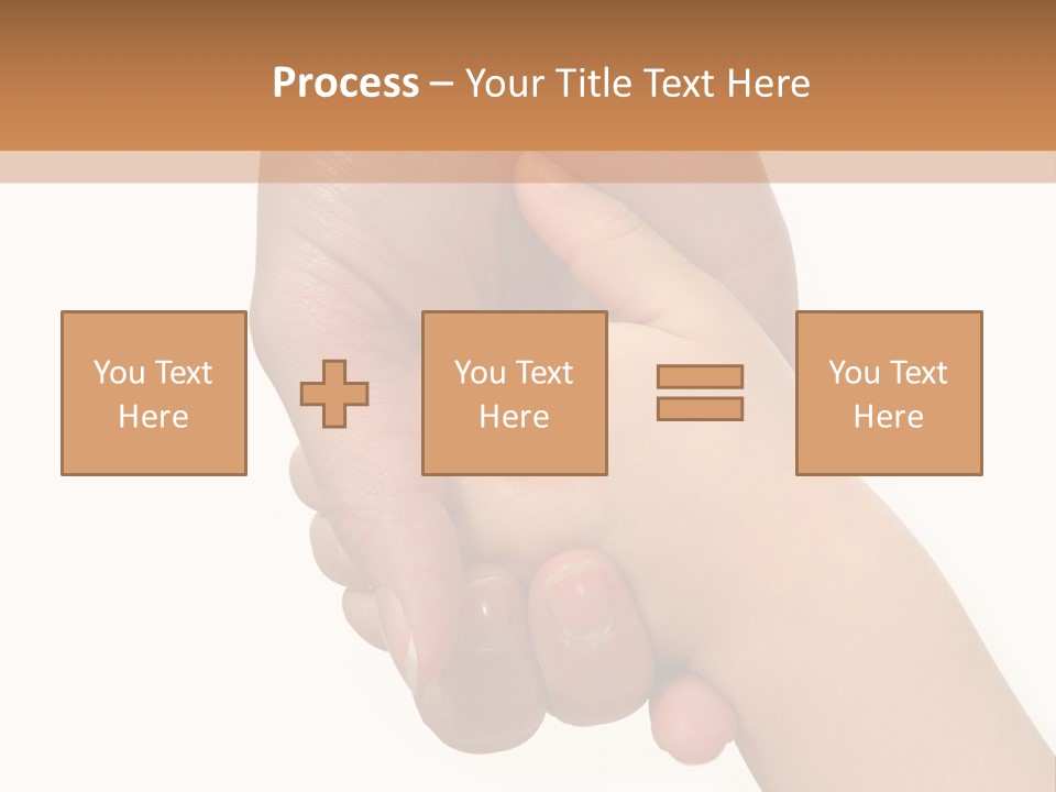Young Child Hand Holding  Hand. PowerPoint Template