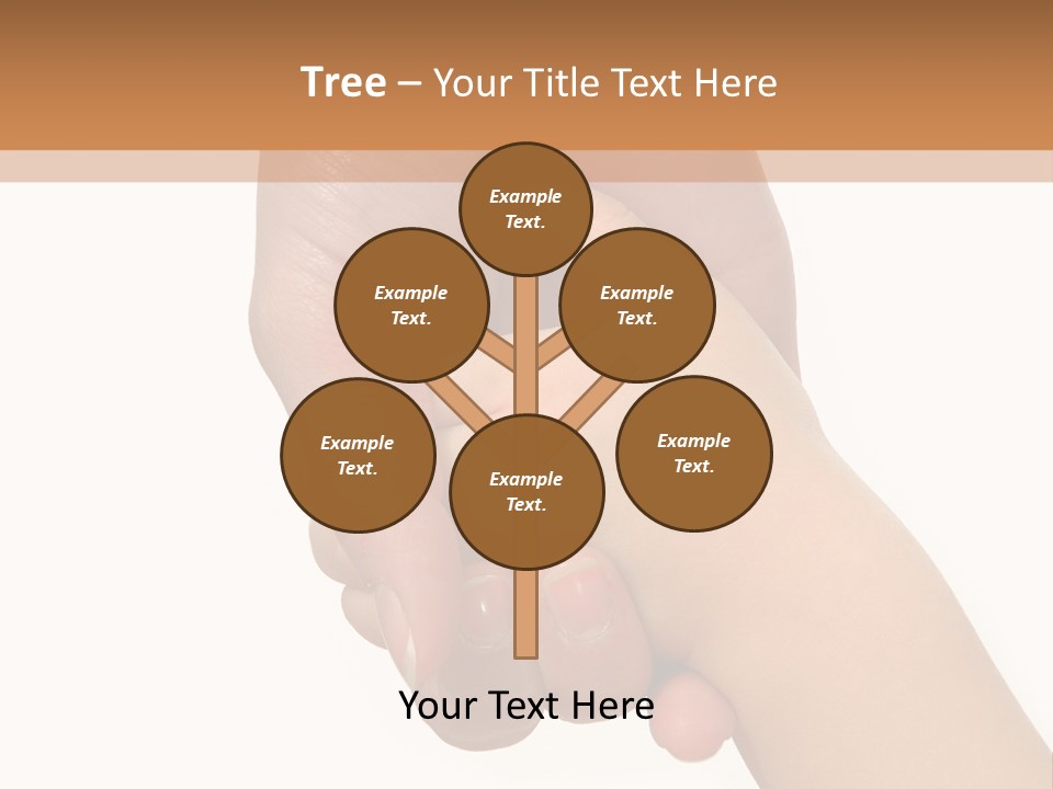 Young Child Hand Holding  Hand. PowerPoint Template