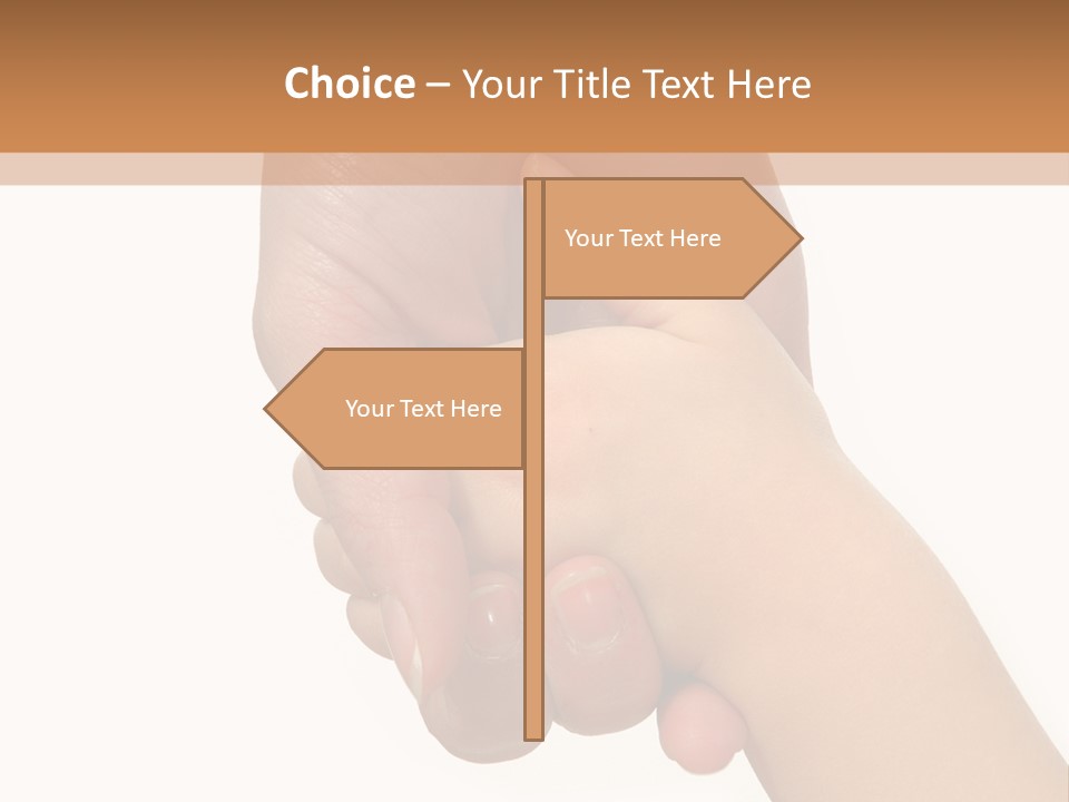 Young Child Hand Holding  Hand. PowerPoint Template