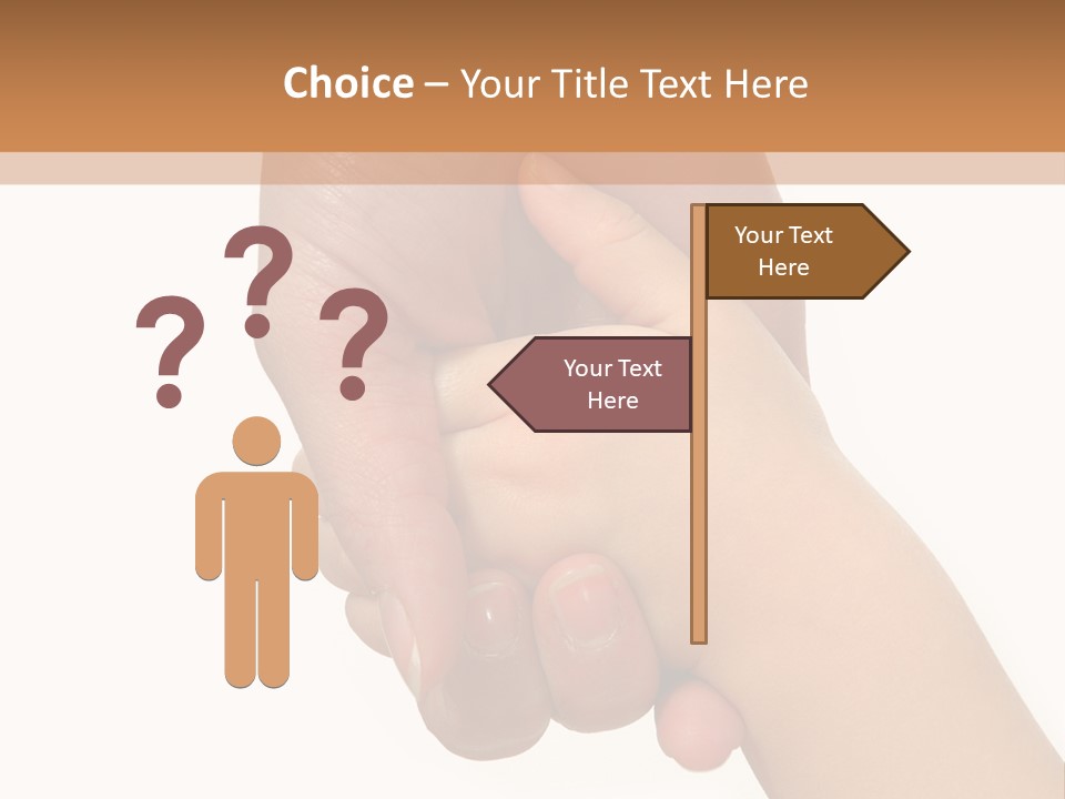 Young Child Hand Holding  Hand. PowerPoint Template